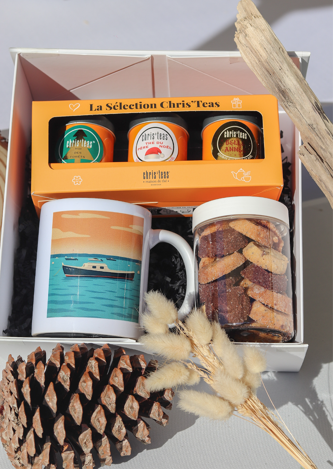 "Bordeaux", Petit Coffret Trio Thé et Pause Sucrée